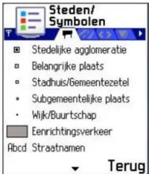 Steden/ Symbolen Stedelijke agglomeratie Belangrijke plaats Stadhuis/Gemeentezetel Subgemeentelijke plaats Wijk/Buurtschap Eenrichtingsverkeer Abcd Straatnamen Terug