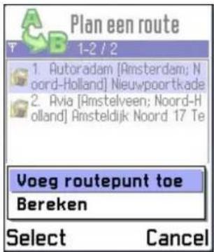 Plan een route 1-2 / 2 1. Autoradam [Amsterdam; Noord-Holland] Nieuwpoortkade 2. Avia [Amstelveen; Noord-Holland] Amsteldijk Noord 17 Te Voeg routepunt toe Bereken Select Cancel