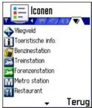 Iconen Vliegveld Toeristische info. Benzinestation Treinstation Forenzenstation Metro station Restaurant Terug