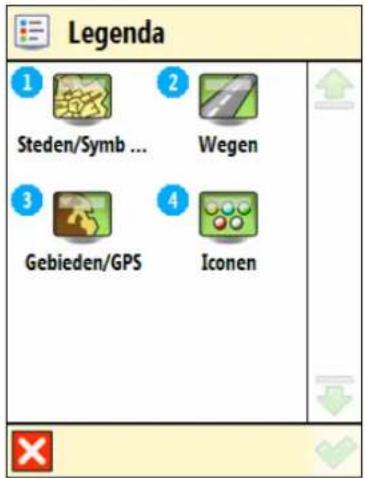 Legenda Steden/Symb ... Wegen Gebieden/GPS Iconen