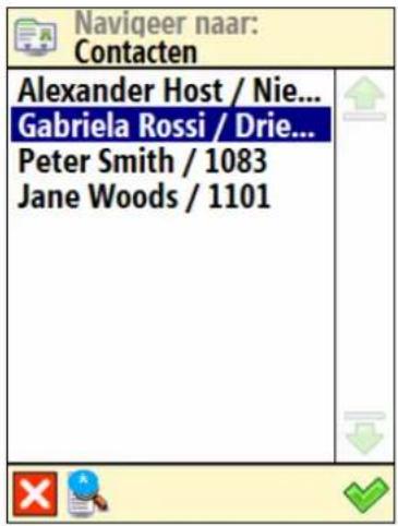 Navigeer naar: Contacten Alexander Host / Nie... Gabriela Rossi / Drie... Peter Smith / 1083 Jane Woods / 1101