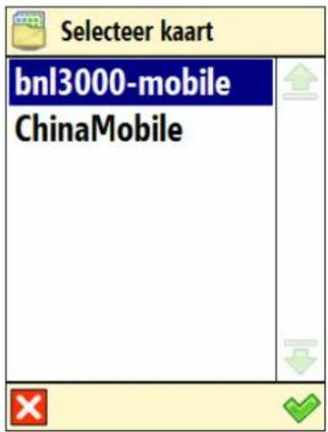 Selecteer kaart bnl3000-mobile ChinaMobile