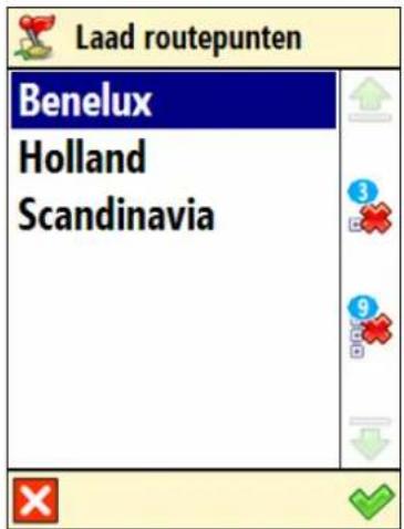 Laad routepunten Benelux Holland Scandinavia