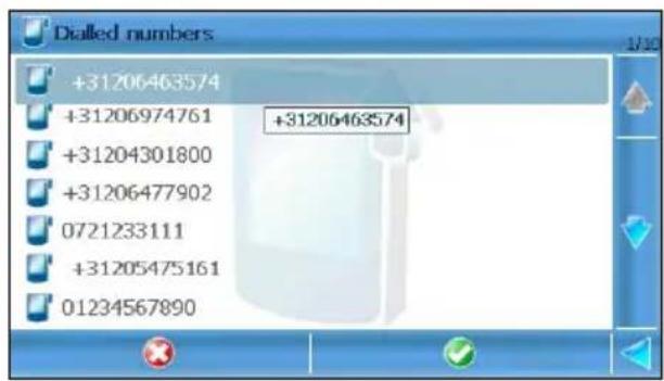 Dialled numbers +31206463574 +31206974761 +31204301800 +31206477902 0721233111 +31205475161 01234567890