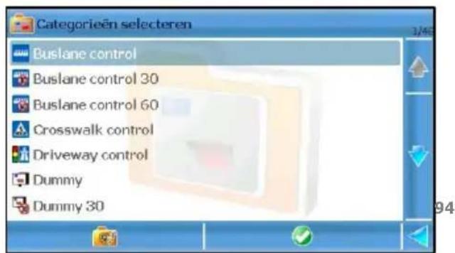 Categorieën selecteren Buslane control Buslane control 30 Buslane control 60 Crosswalk control Driveway control Dummy Dummy 30
