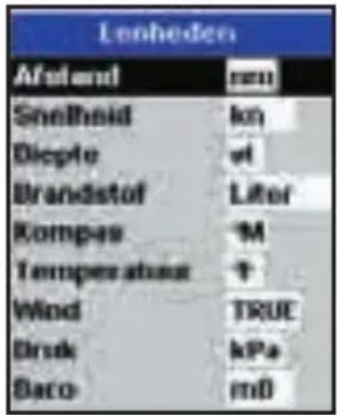 Lenheden Afland Snellheid Dicple Brandstof Kompas Temperabas Wind Druck Baco kn kn vt M T TRUE kPa m0