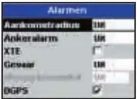 Alarmen Aarikometradius 100 Ankeralarm 100 XTE Gwasee 100 DGPS