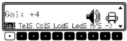 Gal: +4 Gal TelS ColS LcdS LedS M/S ->