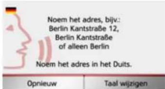 Noem het adres, bijv: Berlin Kantstraße 12, Berlin Kantstraße of alleen Berlin Noem het adres in het Duits. Opnieuw Taal wijzigen
