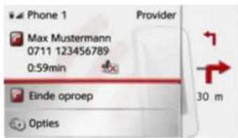 Phone 1 Max Mustermann 0711 123456789 0:59min Einde oproep Opties Provider 30 m