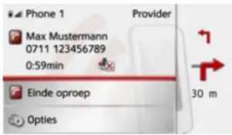 Phone 1 Max Mustermann 0711 123456789 0:59min Einde oproep Opties Provider 30 m