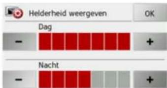 Helderheid weergeven - Dag + - Nacht +