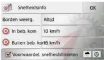 Snelheidsinfo Borden weerg. Altijd In beb. kom 10 km/h Buiten beb. kort5 km/h Voorwaardel. snelheidslimieten