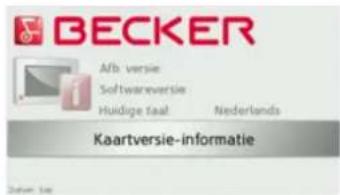 BECKER Afb versie Softwareversie Huidige taal! Nederlands Kaartversie-informatie