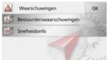 Waarschuwingen Bestuurderswaarschuwingen Snelheidsinfo