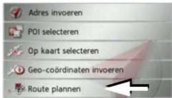 Adres invoeren POI selecteren Op kaart selecteren Geo-coördinaten invoeren Route plannen