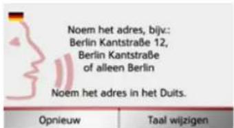 Noem het adres, bijv: Berlin Kantstraße 12, Berlin Kantstraße of alleen Berlin Noem het adres in het Duits. Opnieuw Taal wijzigen