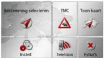 Bestlemming selecteren TMC Toon kaart Instell. Telefoon Extra's