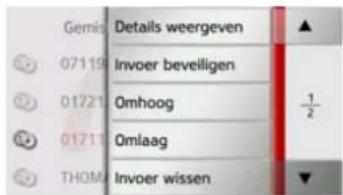 Gemis Details weergeven 07119 Invoer beveilligen 01721 Omhoog 01711 Omlaag THOM Invoer wissen