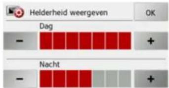 Helderheid weergeven - Dag + - Nacht +