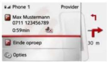 Phone 1 Max Mustermann 0711 123456789 0:59min Einde oproep Opties Provider 30 m