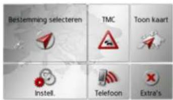 Bestlemming selecteren TMC Toon kaart Instell. Telefoon Extra's
