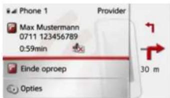 Phone 1 Provider Max Mustermann 0711 123456789 0:59min Einde oproep Opties 30 m