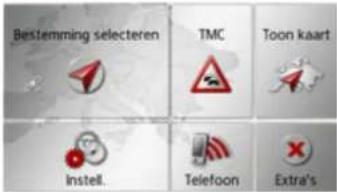 Bestlemming selecteren TMC Toon kaart Instell. Telefoon Extra's