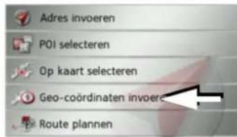 Adres invoeren POI selecteren Op kaart selecteren Geo-coördinaten invoeren Route plannen