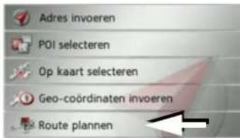 Adres invoeren POI selecteren Op kaart selecteren Geo-coördinaten invoeren Route plannen