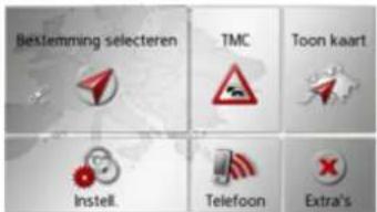 Bestemming selecteren TMC Toon kaart Instell. Telefoon Extra's
