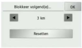 Blokkeer volgend(e)... 3 km Resetten