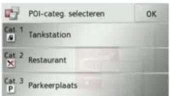 POI-categ. selecteren OK Cat. 1 Tankstation Cat. 2 Restaurant Cat. 3 Parkeerplaats