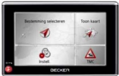 Bestemming selecteren Toon kaart Instell. TMC DECKER