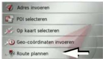 Adres invoeren POI selecteren Op kaart selecteren Geo-coördinaten invoeren Route plannen