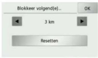 Blokkeer volgend(e)... OK 3 km Resetten