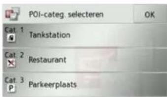 POI-categ. selecteren OK Cat 1 Tankstation Cat 2 Restaurant Cat 3 Parkeerplaats