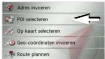 Adres invoeren POI selecteren Op kaart selecteren Geo-coördinaten invoeren Route plannen