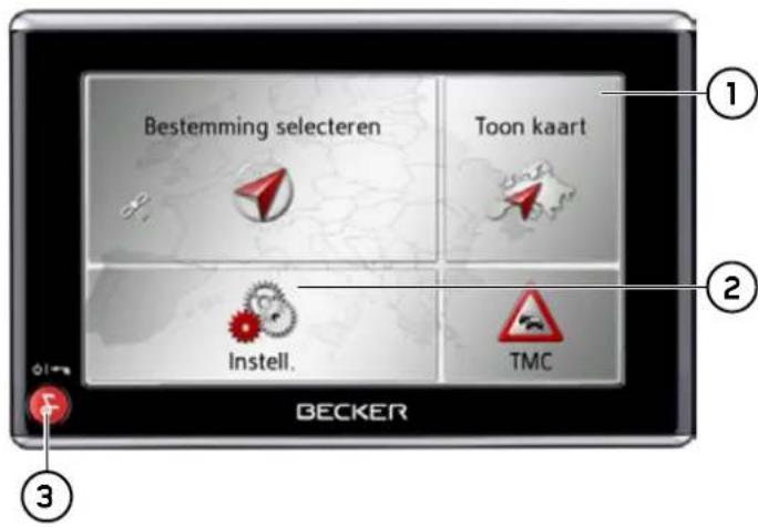 Bestemming selecteren Toon kaart Instell. TMC BECKER