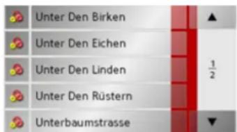 BECKER Traffic Assist Pro Z 250 - De stratenlijst gebruiken - 1