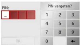 PIN: - PIN vergeten? 1 2 3 4 5 6 7 8 9 0 ← OK