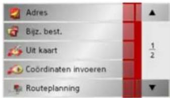 Adres Bijz. best. Uit kaart Coördinaten invoeren Routeplanning