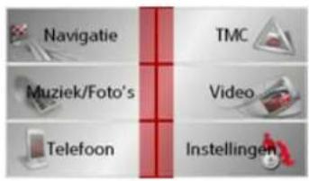 Navigatie TMC Muziek/Foto's Video Telefoon Instellingen