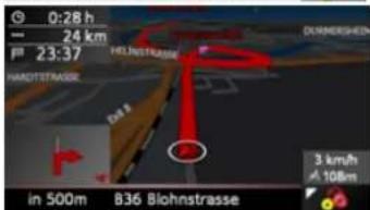 0:28 h — 24 km 23:37 HELINSTRASSE HARDITSTRASSE in 500m B36 Blohnstrasse 3 km/h 108km