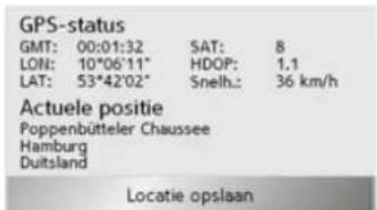 GPS-status GMT: 00:01:32 SAT: 8 LON: 10*06'11" HDOP: 1.1 LAT: 53*42'02" Snelh.: 36 km/h Actuele positie Poppenbütteler Chaussee Hamburg Duitsland Locatie opslaan