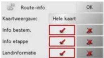 Route-info Kaartweergave: Hele kaart Info bestem. ✓ ✗ Info etappe ✓ ✗ Landinformatie ✓ ✗