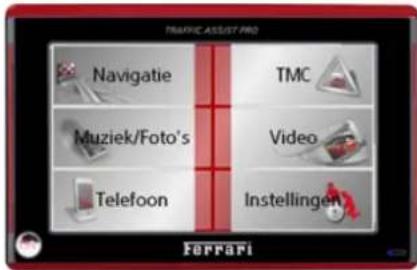 TRAFFIC ASSIST PRO Navigatie TMC Muziek/Foto's Video Telefoon Instellingen Ferrari