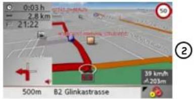 0:03 h 2,8 km 21:22 50 500m 82. Glinkastrasse 39 km/h -203m ②