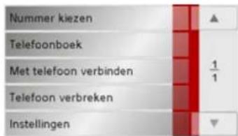 Nummer kiezen Telefoonboek Met telefoon verbinden Telefoon verbreken Instellingen