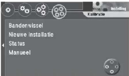 Kalibratie Bandenwissel Nieuwe installatie Status Manueel